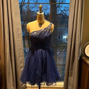 One Shoulder Royal Blue Homecoming/Prom dress